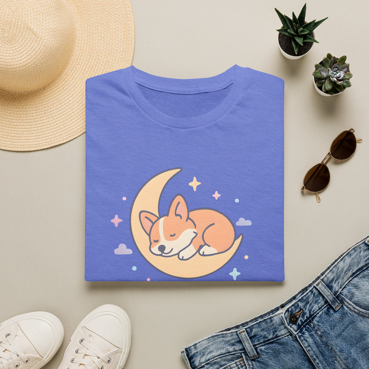 Sleeping Dog on Moon T-Shirt