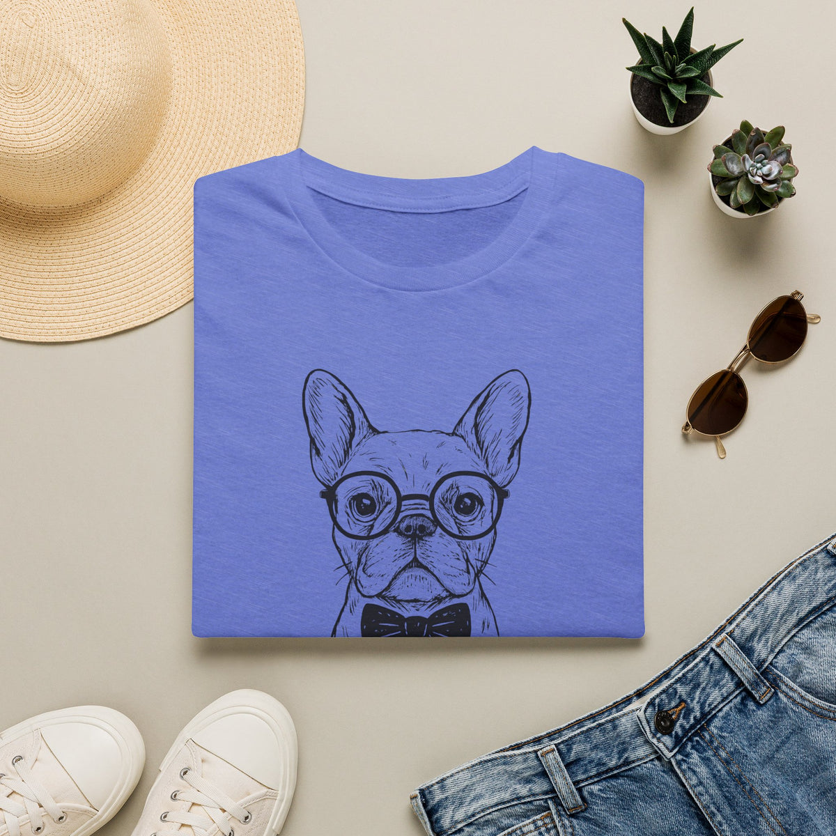 French Bulldog with Glasses T-Shirt