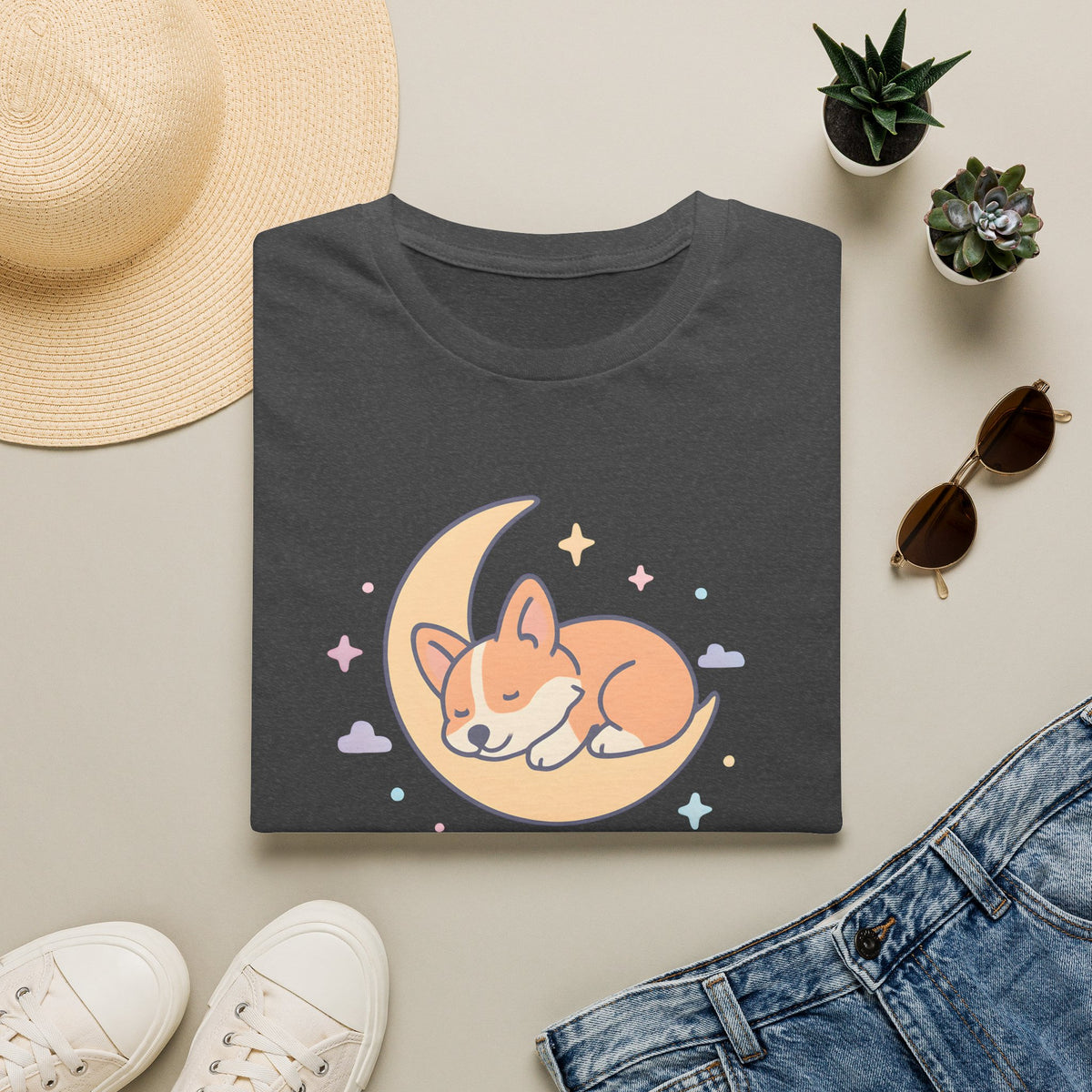 Sleeping Dog on Moon T-Shirt