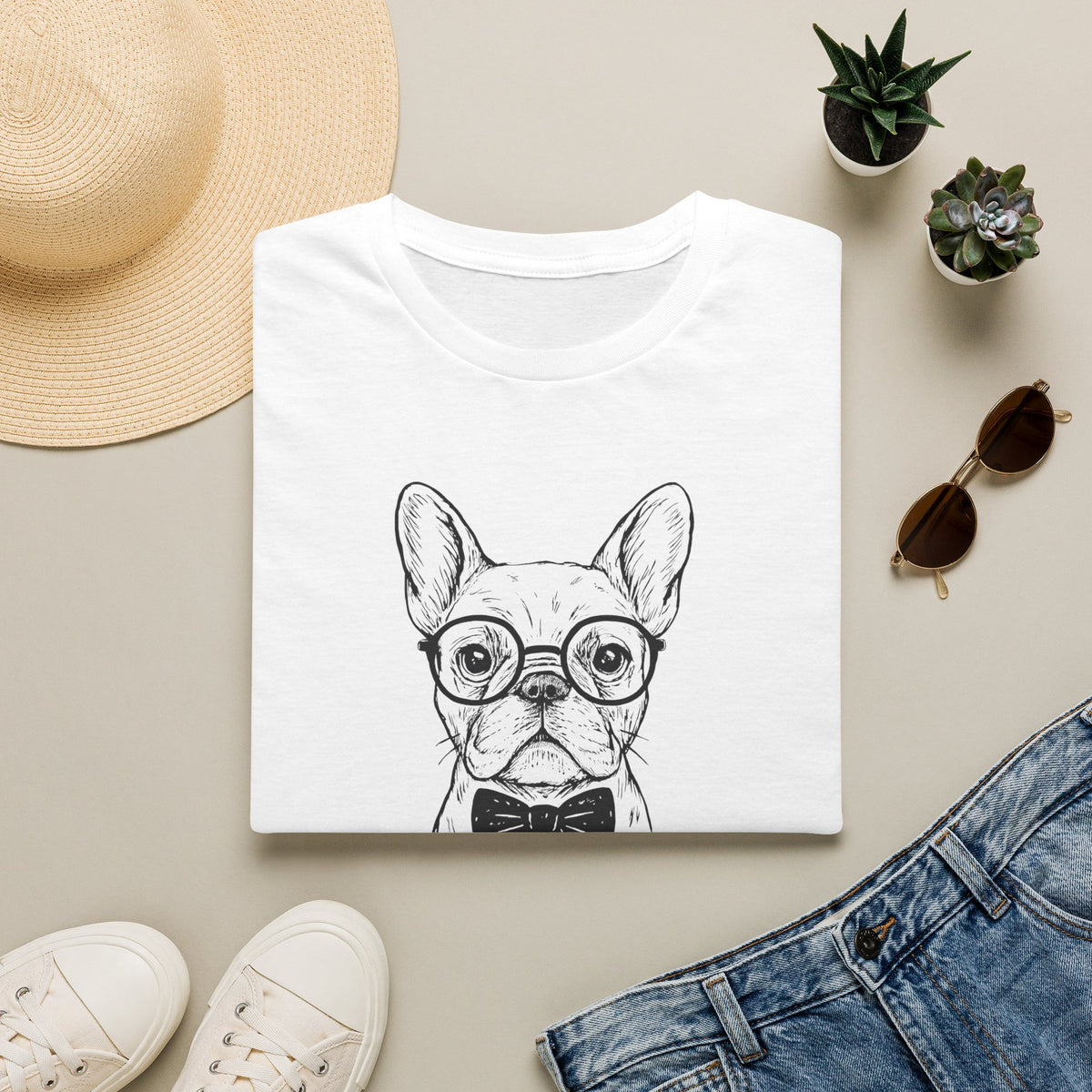 French Bulldog with Glasses T-Shirt