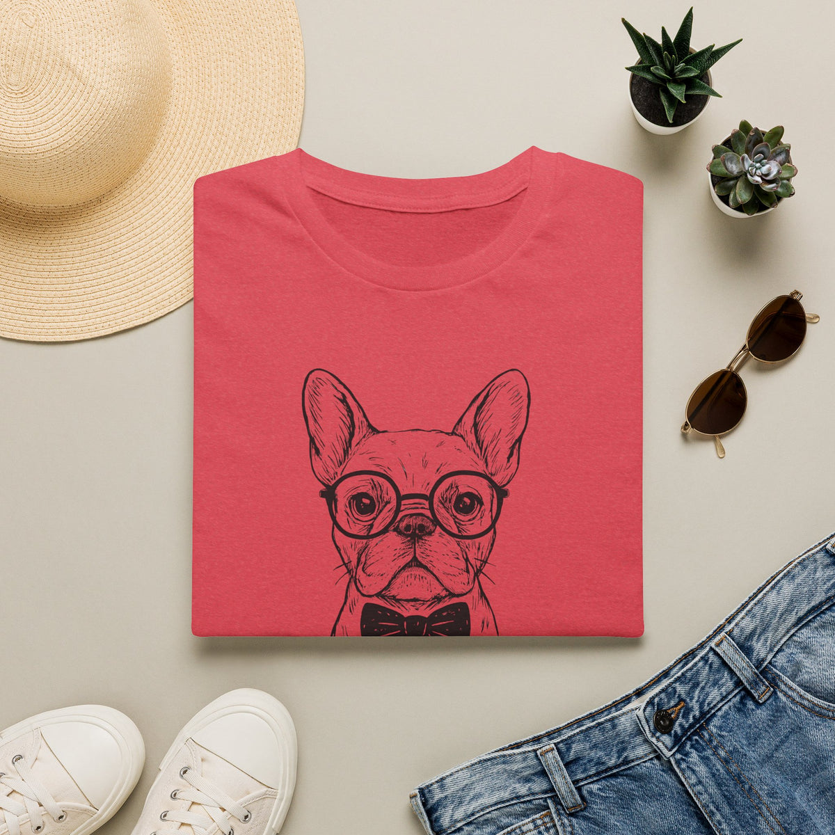 French Bulldog with Glasses T-Shirt